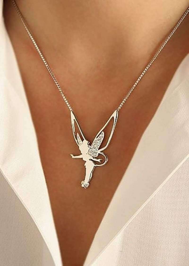 Happy Fairy Necklace made of Sterling Silver and Gold
