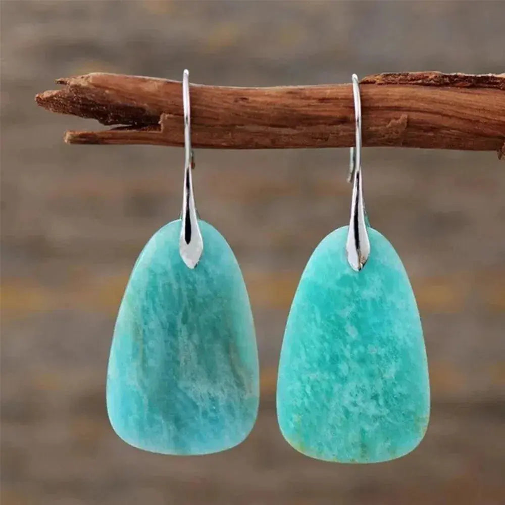 Vintage Natural Stone Turquoise Earrings