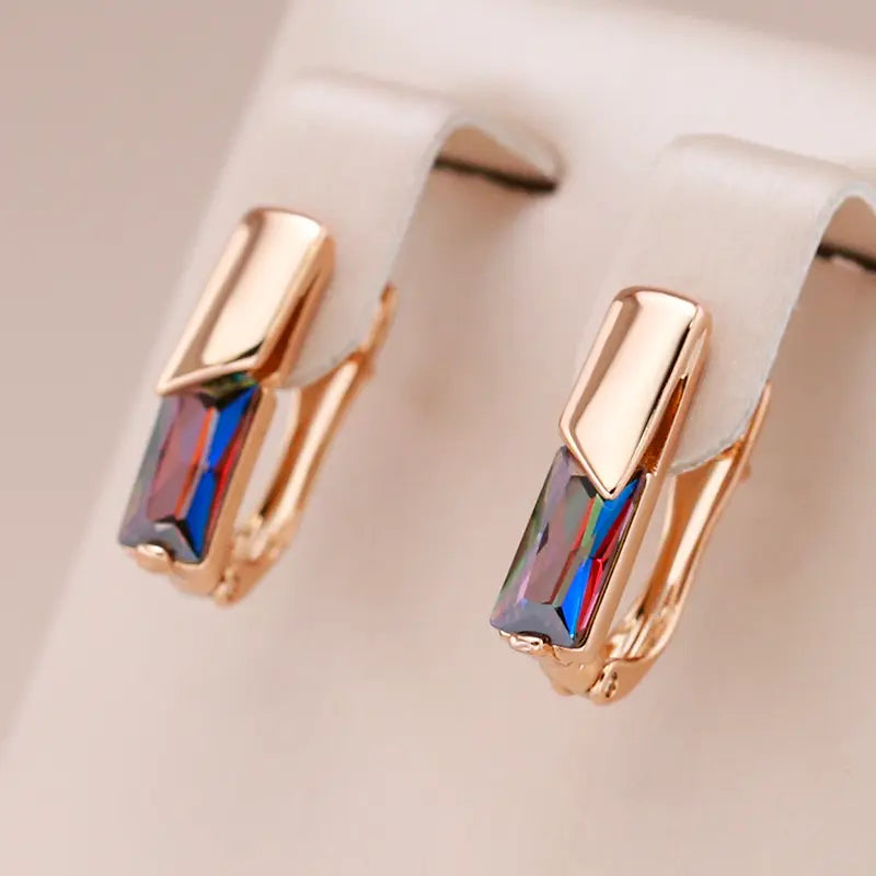 Multicolor Small Crystal Earrings