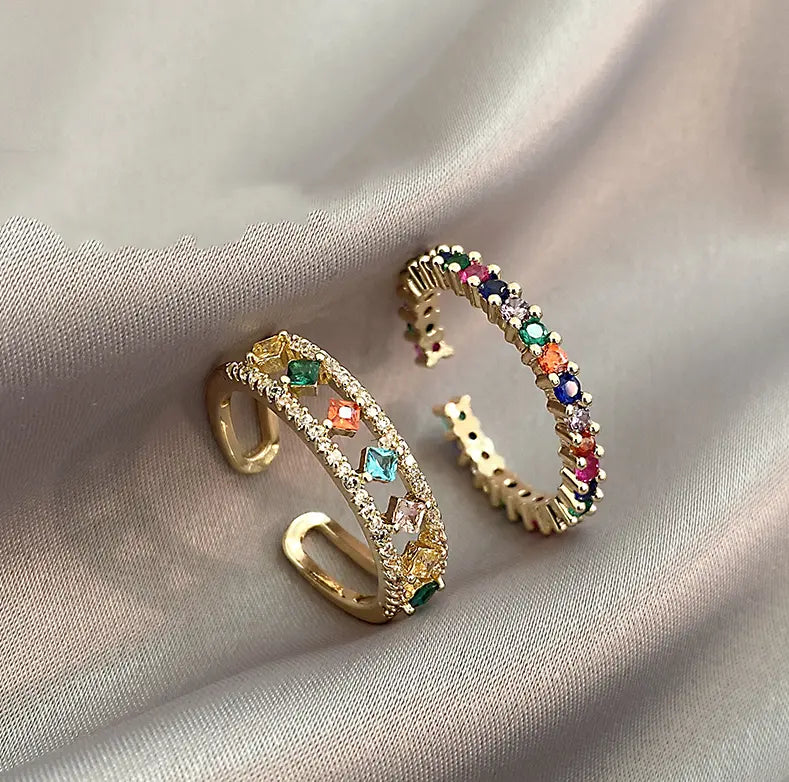 Elegant Multicolor Zirconia Rings