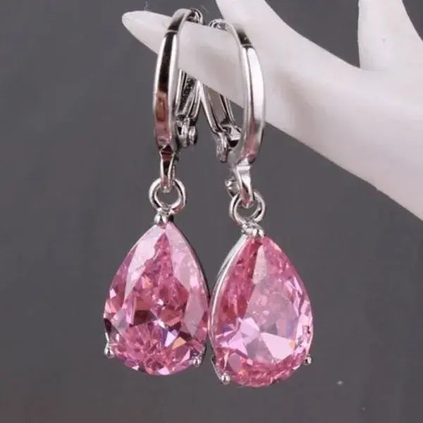 Elegant Pink Crystal Earrings