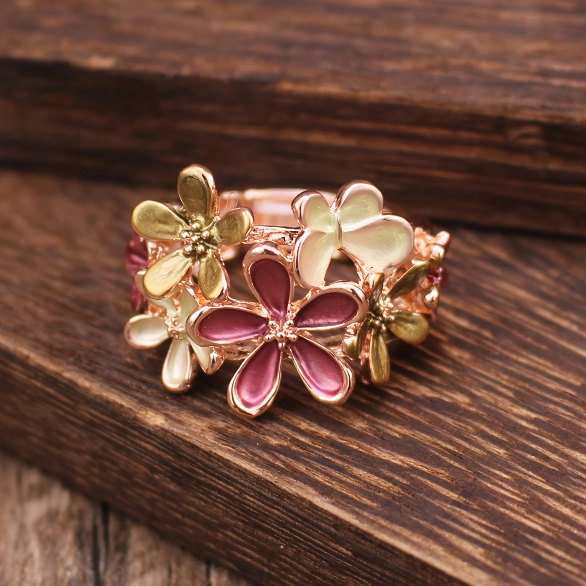Enamel Flower Ring
