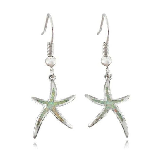 Sea Urchin Earrings made of Opal and Silver
