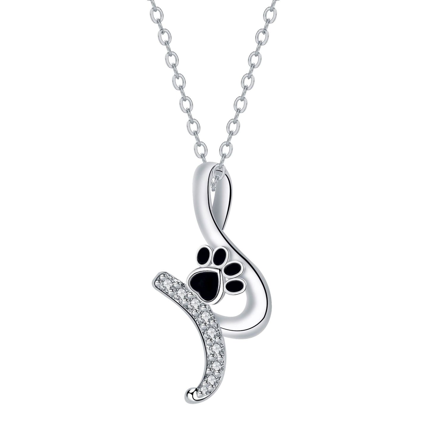 Cute Paw Print Pendant Necklace