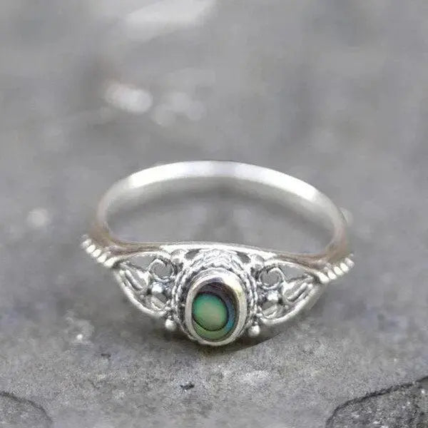 Rainbow Shell Filigree Design Ring