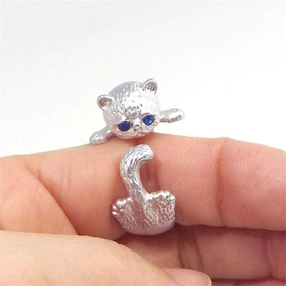 925 Sterling Silver Adjustable Kitty Ring