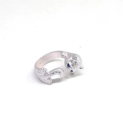925 Sterling Silver Adjustable Kitty Ring