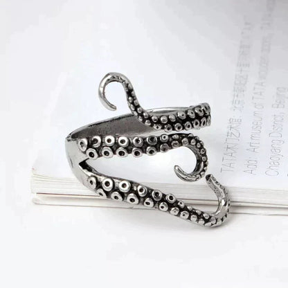 Adjustable Silver Ring with Tentacles