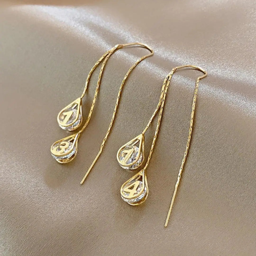 Gold Number Earrings