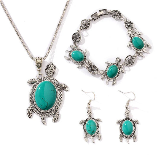 Turquoise Tortoise Jewelry Set
