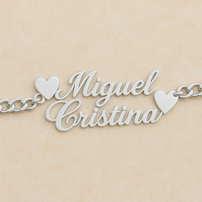 Elegant Double Name Bracelet