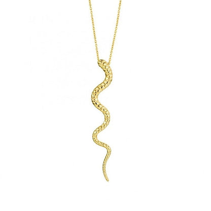 Necklace with snake pendant made of 925 sterling silver