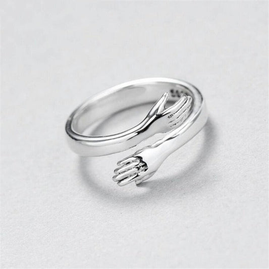 Adjustable Silver Ring "Embrace