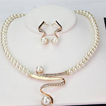 Natural Pearl Necklace and Earring Set