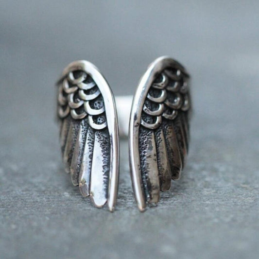 Adjustable angel ring made of 925 sterling silver