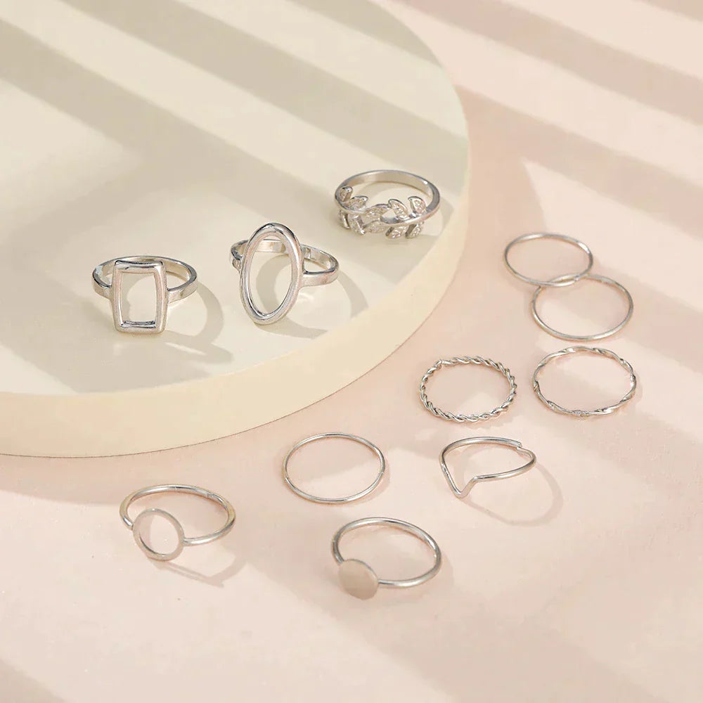 Set with 11 Vintage Silver Rings