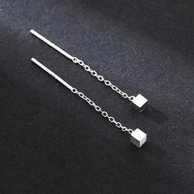 Cubic dangling earrings