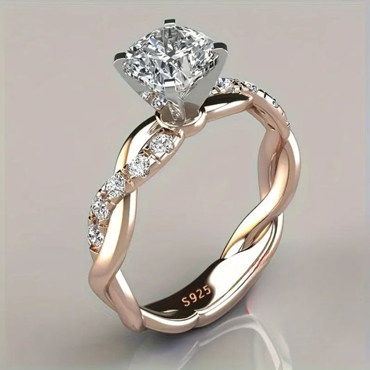 Braided Ring with Crystals