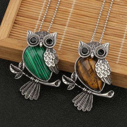 Crystal Owl Wisdom Pendant Necklace