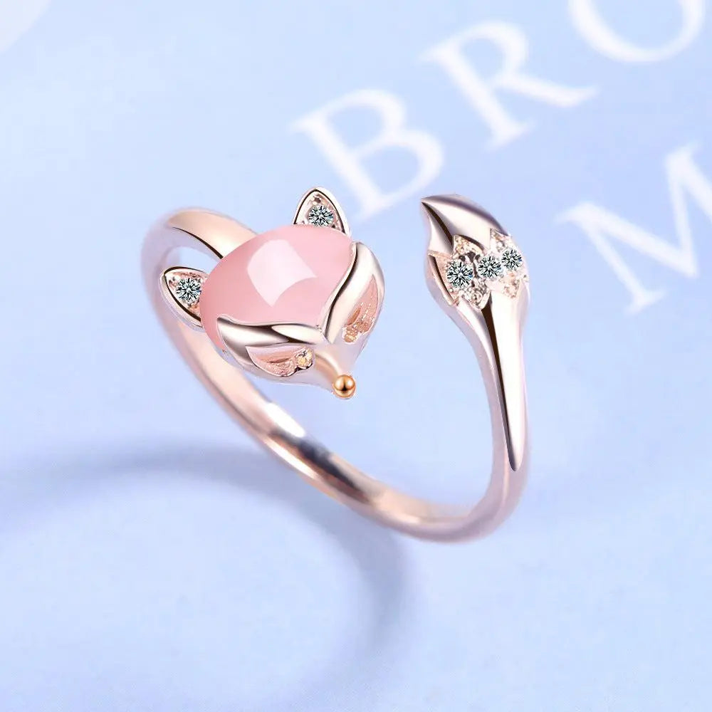 Pink Fuchs Adjustable Ring in Sterling Silver