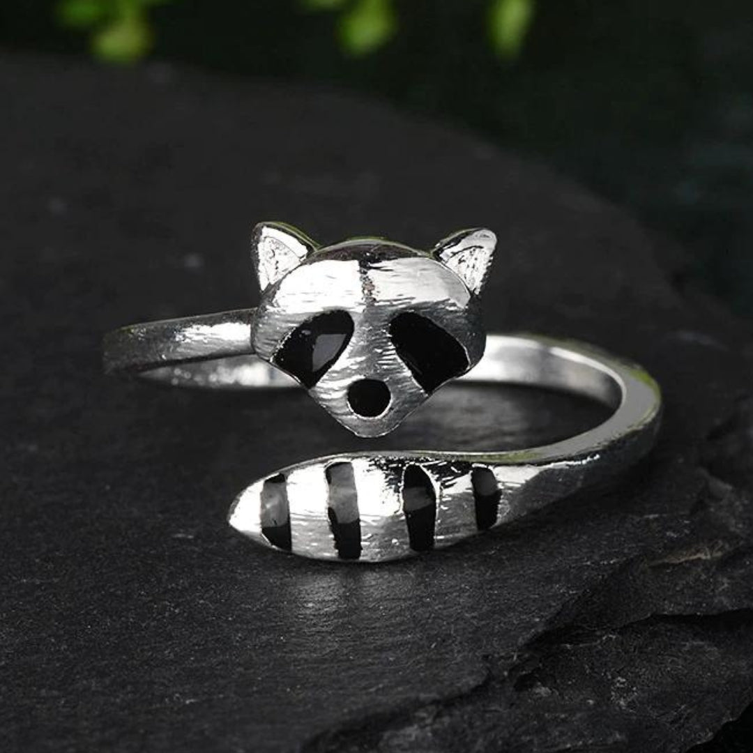 Adjustable Raccoon Ring made of 925 Silver