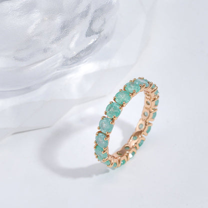 Luxurious gold ring with colored zirconia stones