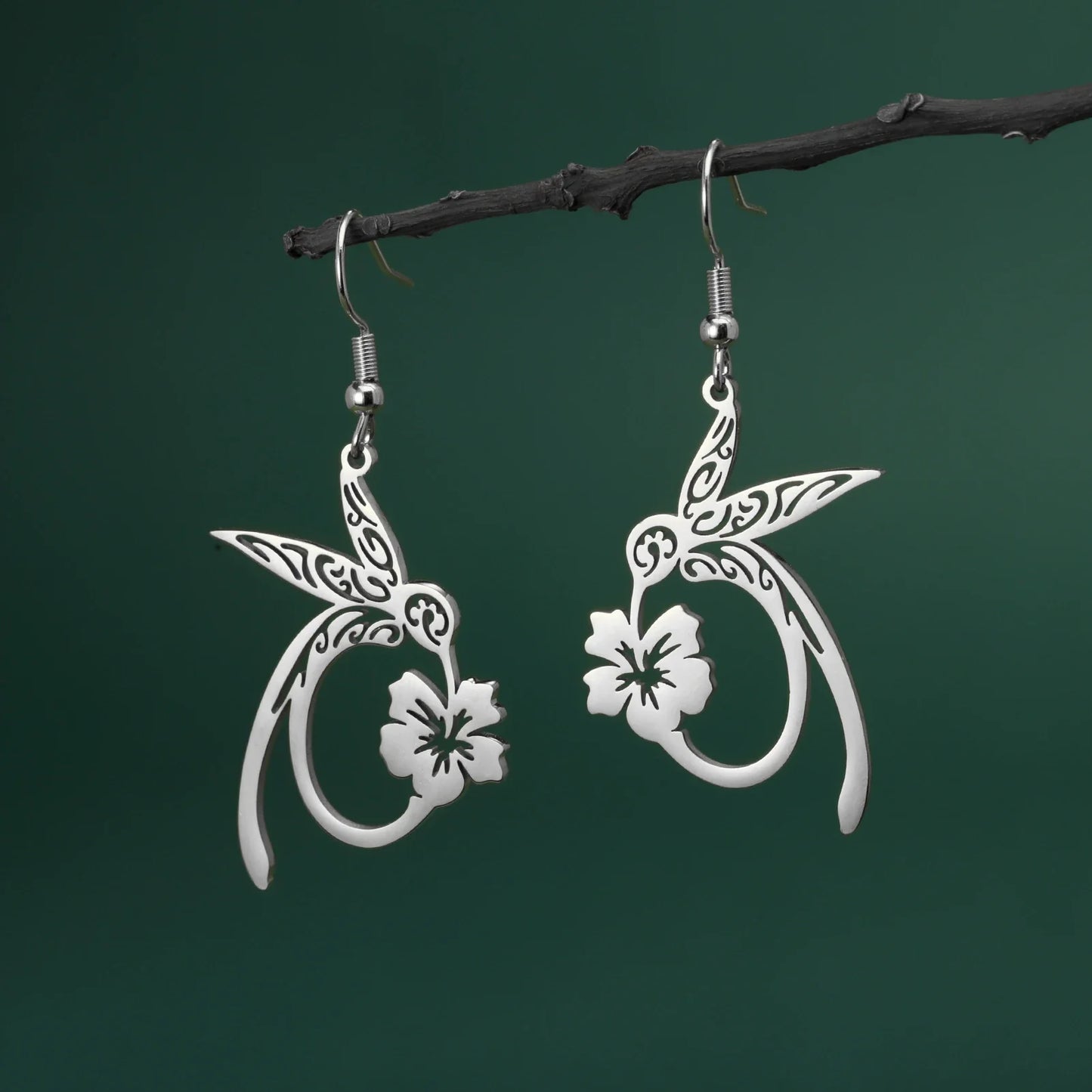 Hummingbird Spirit Stainless Steel Earrings