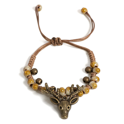 Handcrafted Ceramic Fawn Charm Bracelet
