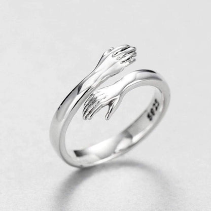 Adjustable Silver Ring "Embrace