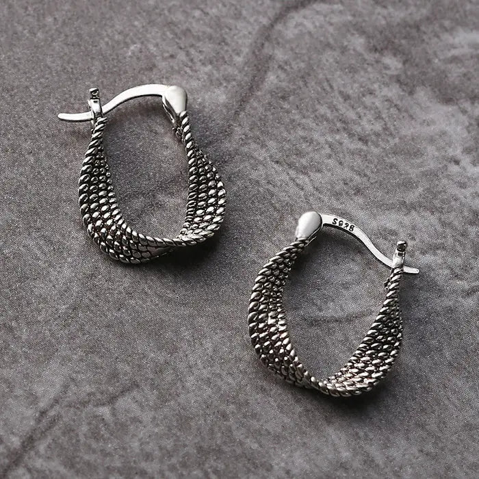 Vintage Irregular Silver Earrings