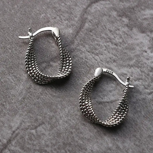 Vintage Irregular Silver Earrings