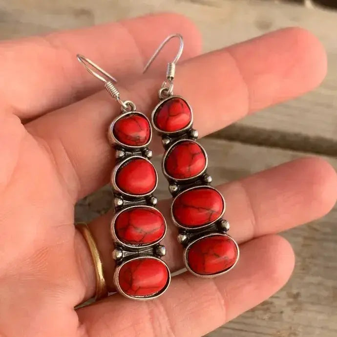 Red Vintage Dangle Earrings