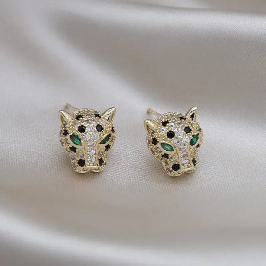 Elegant glowing leopard earrings