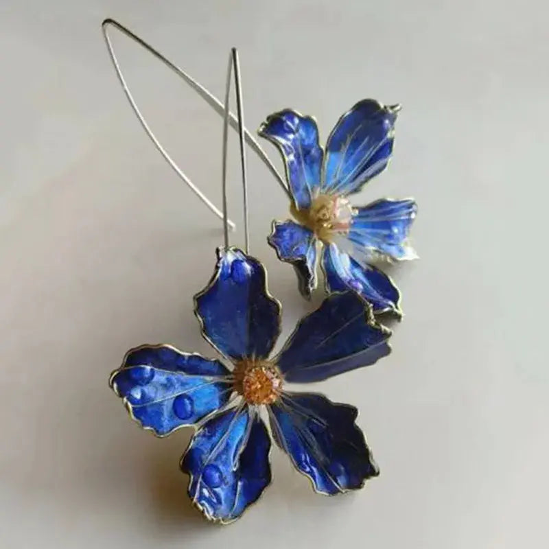 Blue Flower Vintage Earrings