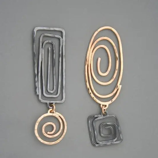 Vintage Spiral Earrings in Gold and Silver