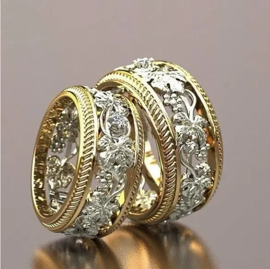 Hollow Rings in Vintage Gold