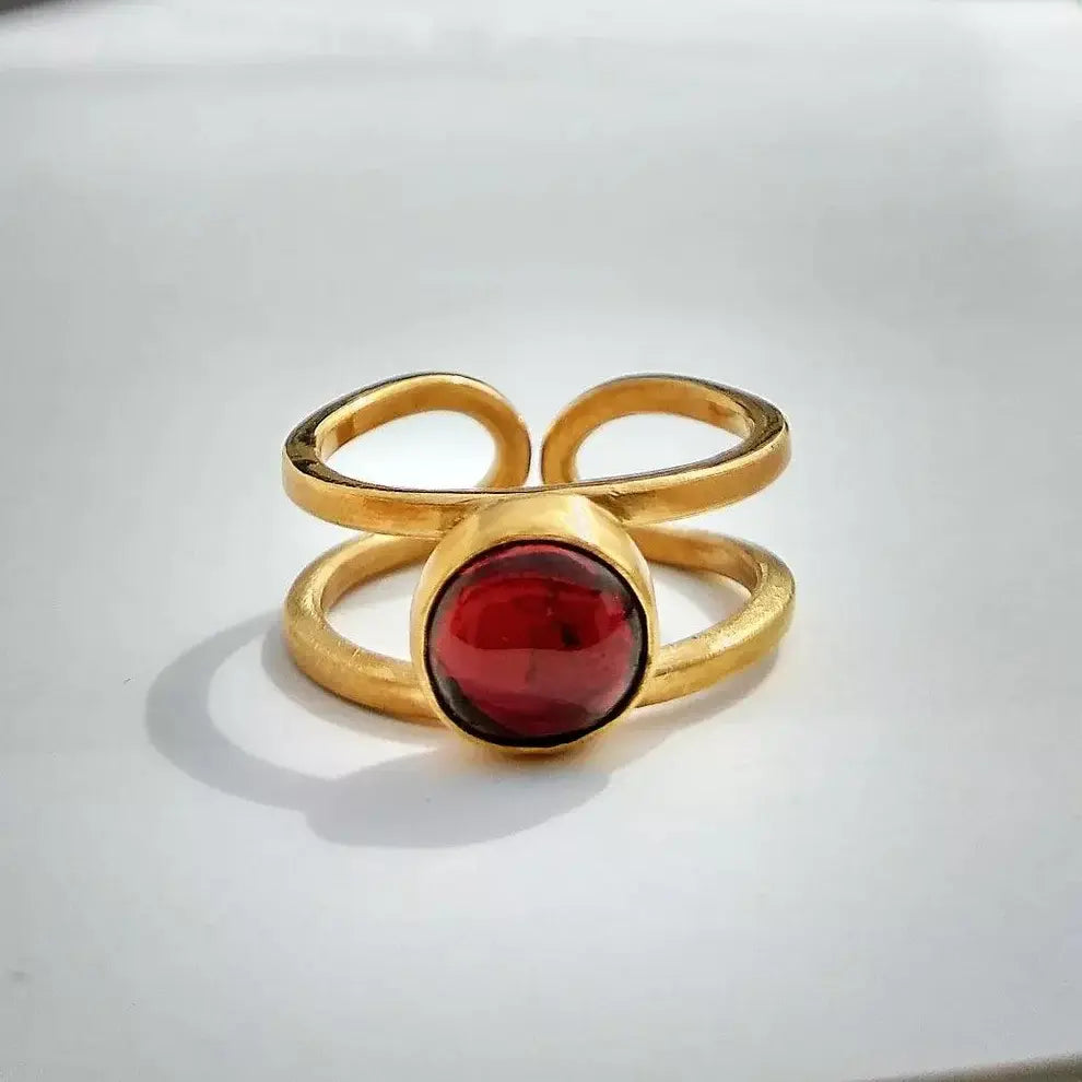 Vintage Ring with Red Crystal