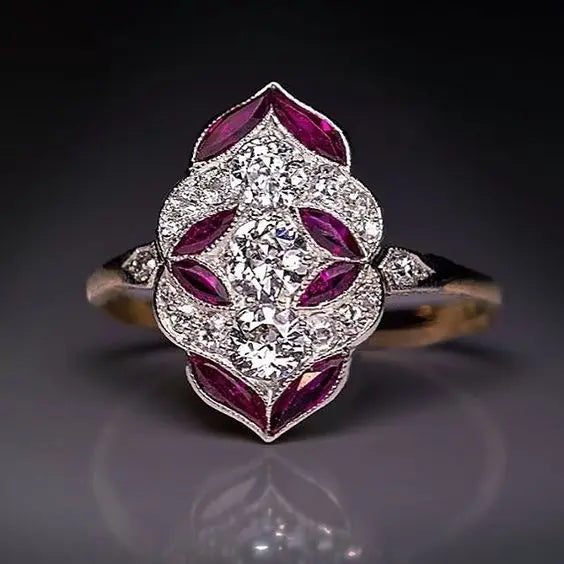Vintage ring with purple crystal