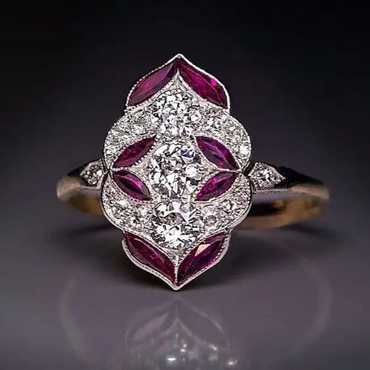 Vintage ring with purple crystal