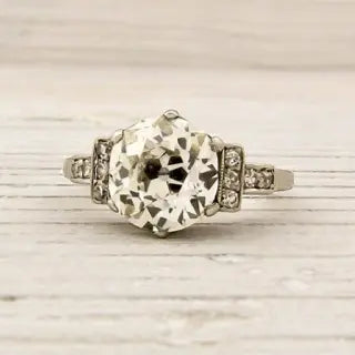 Vintage Silver Glass Ring